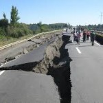 Earthquake ground split open