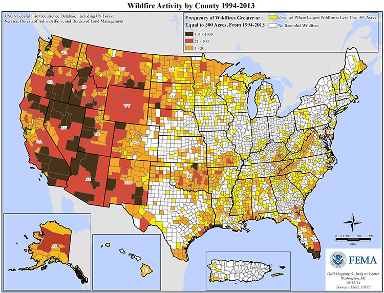 US Wildfire Zones Map
